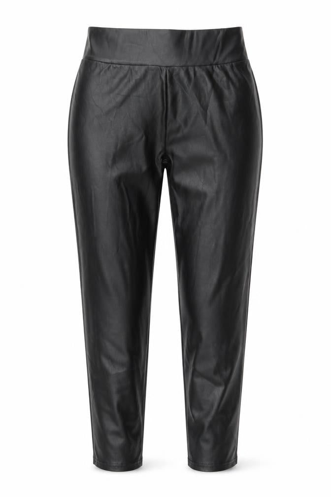 Front view of Primark women’s black trousers, size S, 28-inch leg