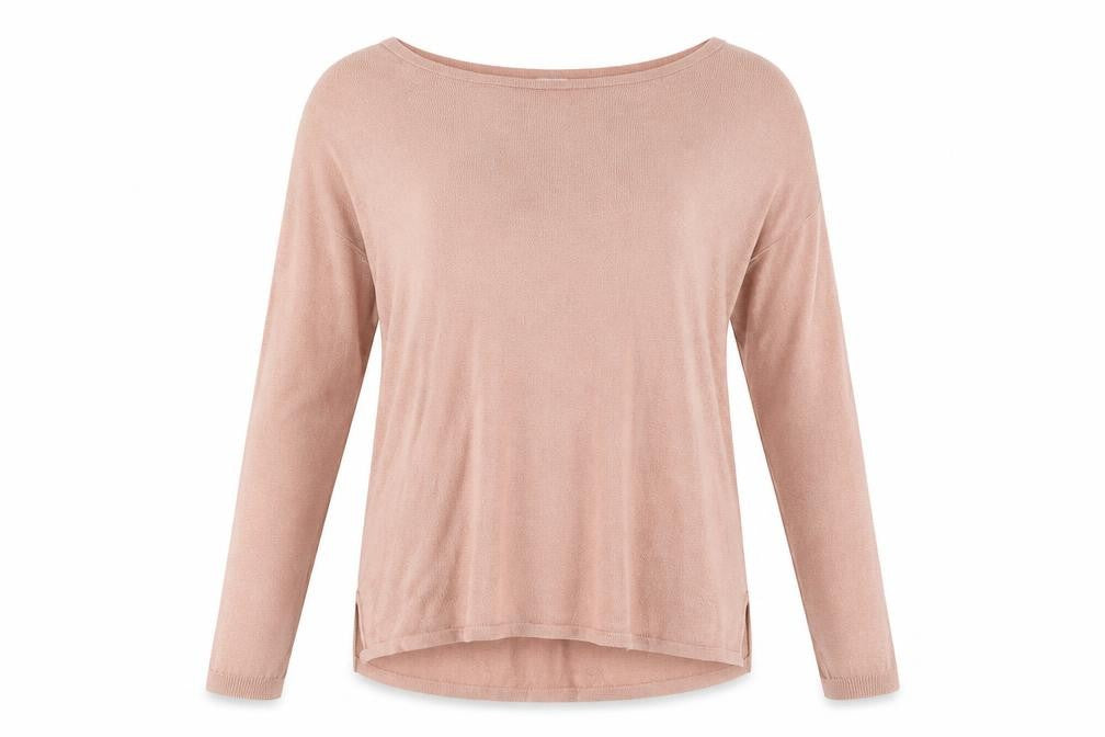 Front view of H&M women’s pink jumper, size XS