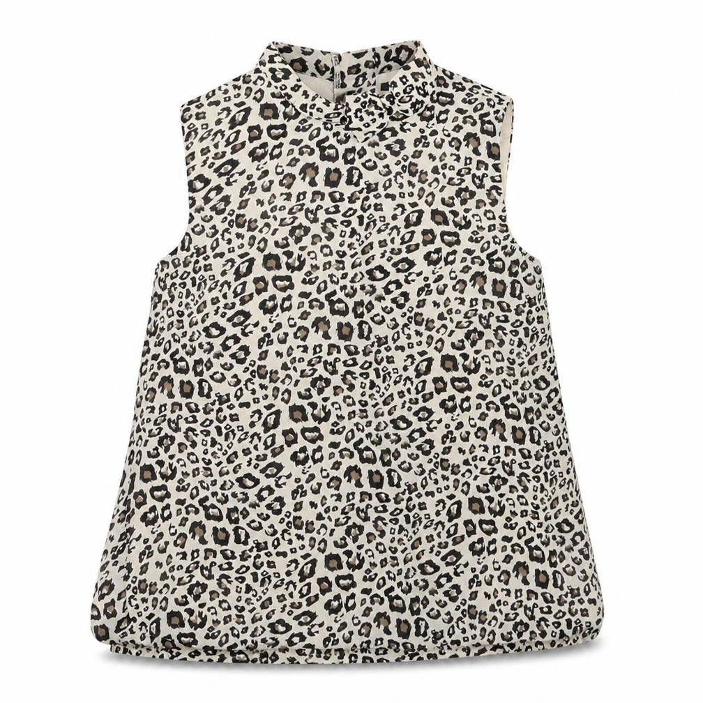 George Girls Beige Animal Print  Basic Blouse Size 8-9 Years