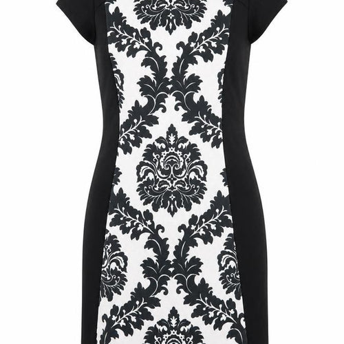 Dorothy Perkins Womens Black Geometric  A-Line  Size 10