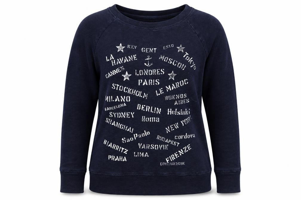 J Crew Womens Blue   Pullover Sweatshirt Size XS  - Cities