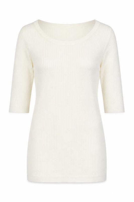 Front view of F&F women’s white jumper, size UK 6