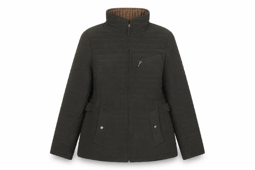 Gallery Womens Green   Quilted Coat Size S