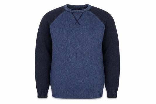 Front view of Mataln men’s blue jumper, size M