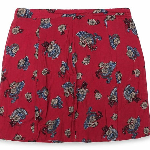 Miss Selfridge Womens Pink Paisley  Mini Skirt Size 8