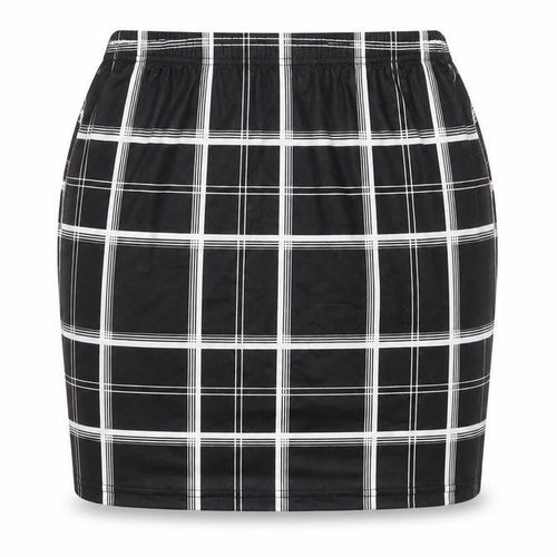 iShein Womens Black Check  Maxi Skirt Size M