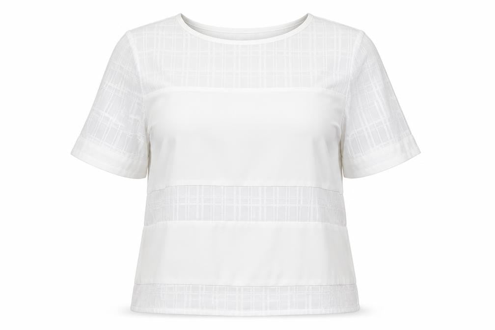 Papaya Womens White Geometric  Basic T-Shirt Size 12