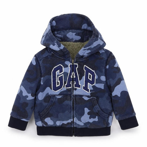 Gap Boys Blue Camouflage  Full Zip Jumper Size 6-9 Months