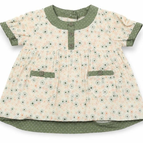 pre worn Girls White   Fit & Flare  Size 9-12 Months