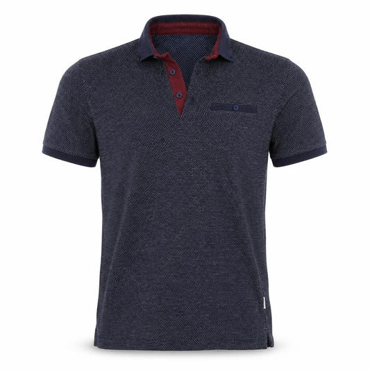 Front view of Peter Werth men’s blue polo, size S