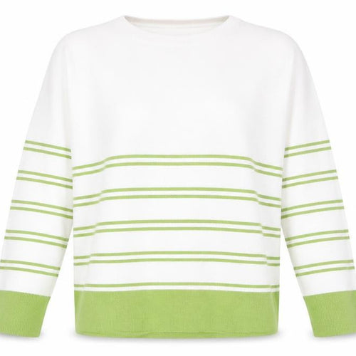 Sweewe Womens Green Striped  Pullover Jumper Size M