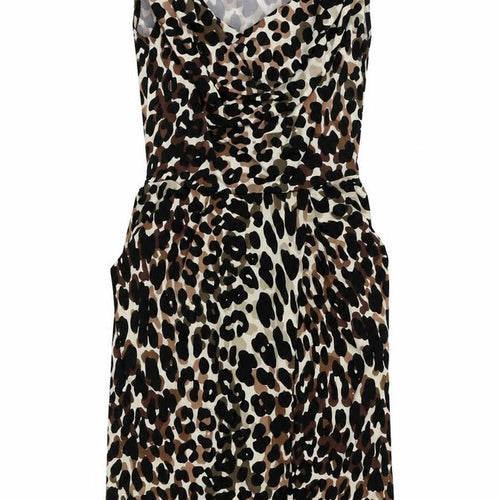 Debenhams Womens Black Animal Print  Fit & Flare  Size 8