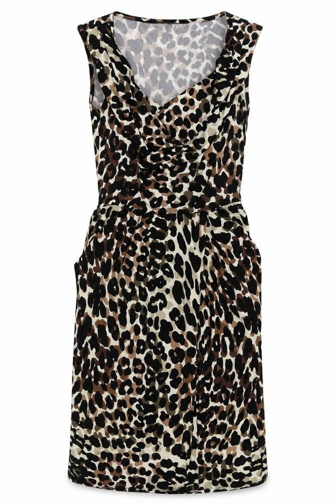 Debenhams Womens Black Animal Print  Fit & Flare  Size 8