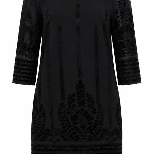 m&s Womens Black Floral  Fit & Flare  Size 8