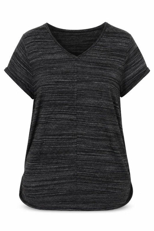 Front view of Papaya women’s black basic t-shirt, size UK 12