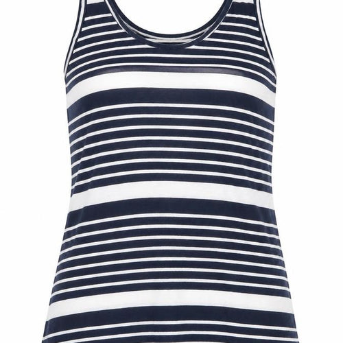 Warehouse Womens Blue Striped Jersey Basic Tank Size 8