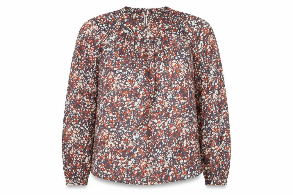 One Two Womens Multicoloured Geometric Satin Basic Blouse Size 8