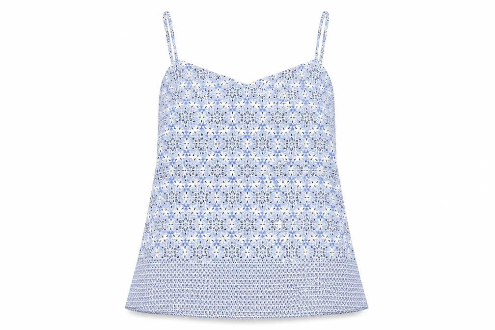 New Look Womens Blue Paisley  Basic Blouse Size 8