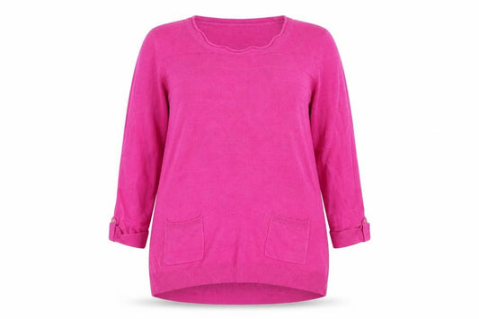 Front view of F&F women’s pink striped jumper, size UK 10
