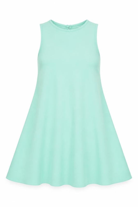 Front view of Atmosphere women’s green skater dress, size UK 8