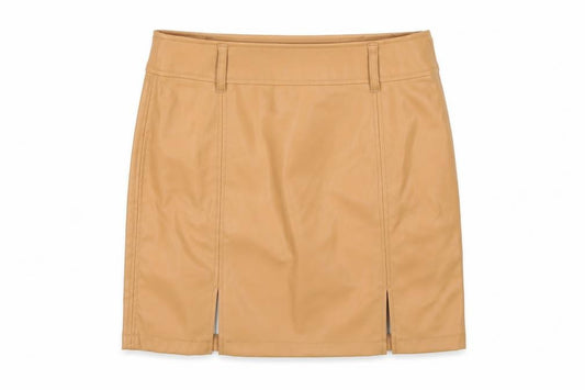 Front view of Threadbare women’s brown a-line skirt, size UK 10