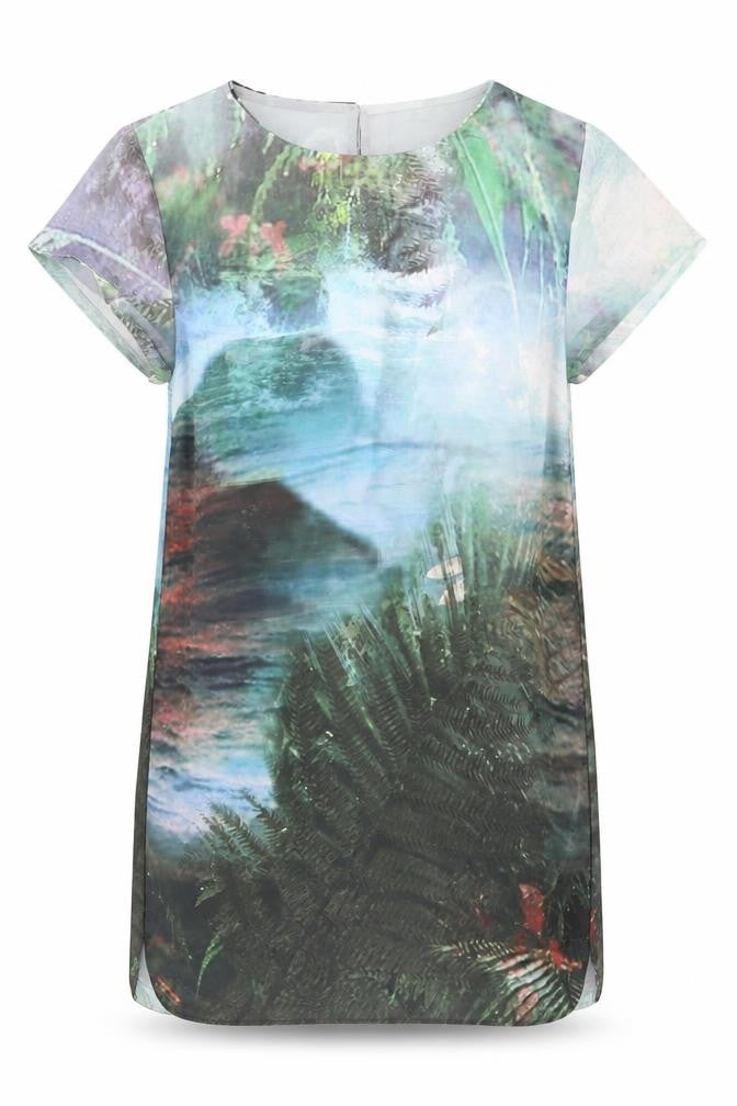 Fullcircle  Womens Green Floral  Basic Blouse Size 14
