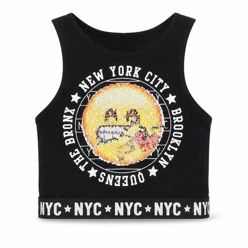 NYC Girls Black   Basic Tank Size 10-11 Years