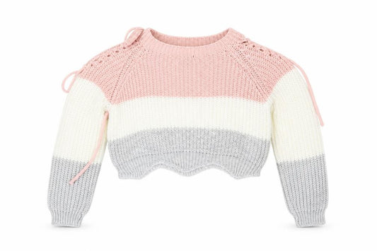 quix Girls White Striped  Pullover Jumper Size S