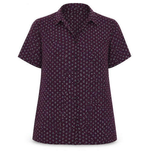 Vortex Womens Purple Geometric  Basic Button-Up Size 14