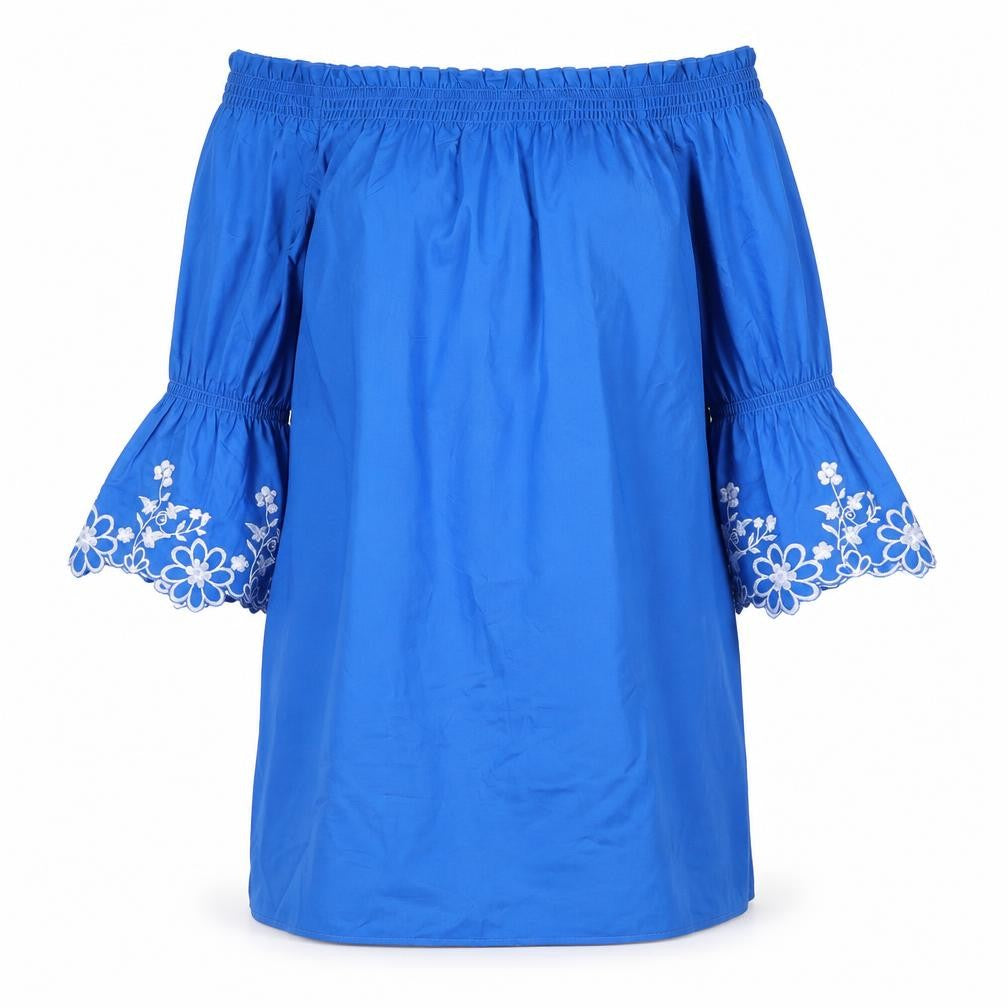 Papaya Womens Blue Floral  Basic Blouse Size 10