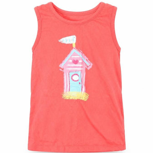 Ladybird Girls Red   Basic Tank Size 6-7 Years  - beach hut