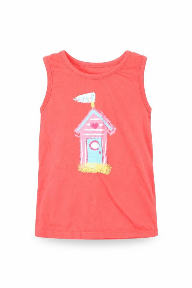 Ladybird Girls Red   Basic Tank Size 6-7 Years  - beach hut