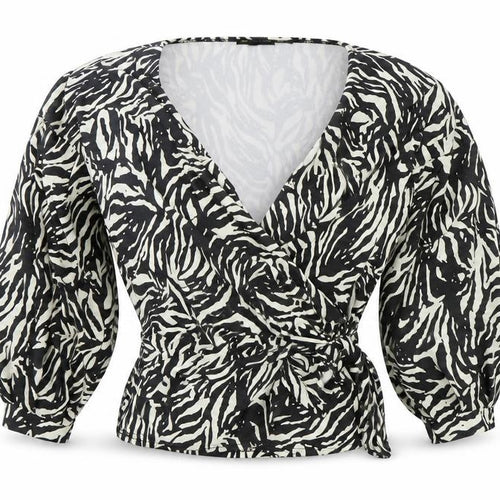 i aw it first Womens White Striped  Wrap T-Shirt Size 6