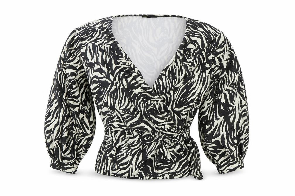 i aw it first Womens White Striped  Wrap T-Shirt Size 6