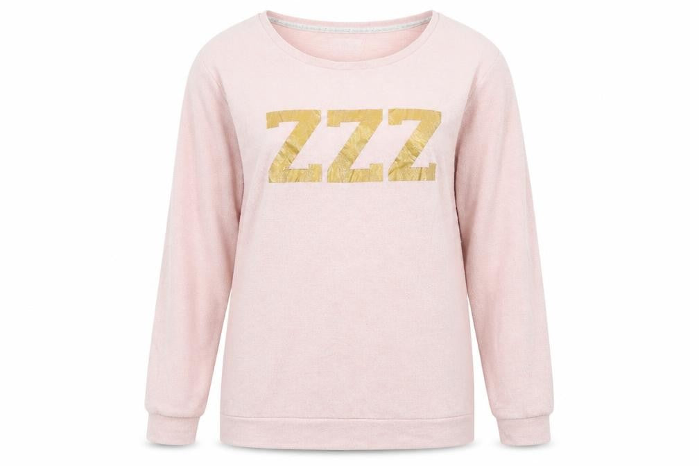 F&F Womens Pink Solid Velour Top Pyjama Top Size S  - ZZZ lounge wear