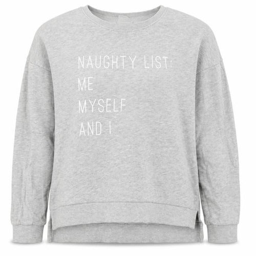 Only Womens Grey  Jersey Pullover Sweatshirt Size S  - naughty list