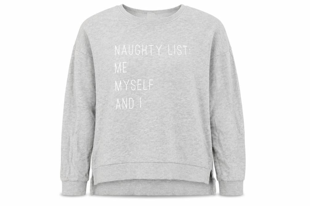 Only Womens Grey  Jersey Pullover Sweatshirt Size S  - naughty list