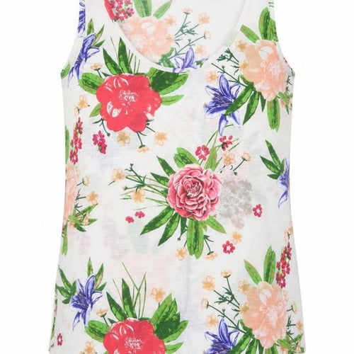 dorophy perkins Womens White Floral  Basic Tank Size 6