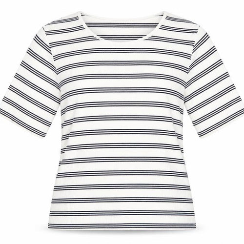 Swell Womens White Striped  Basic T-Shirt Size 12