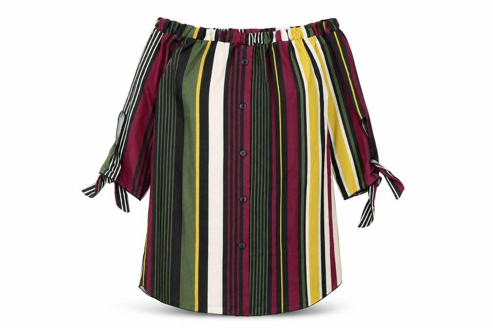 Quiz Womens Multicoloured Striped Chiffon Shirt Dress  Size 12
