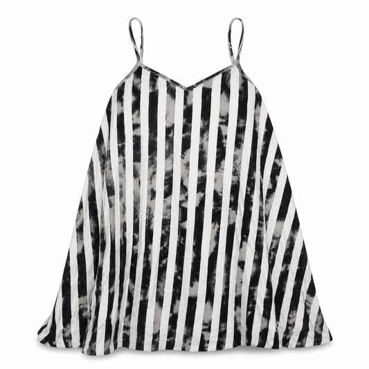 Front view of ASOS women’s grey striped basic tank, size UK 10