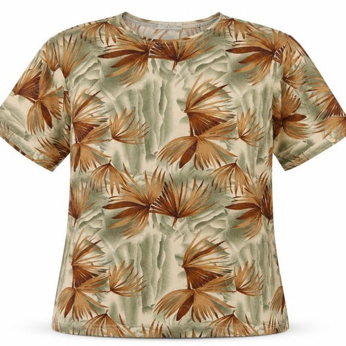 dian dian  Womens Brown Floral  Basic T-Shirt Size L