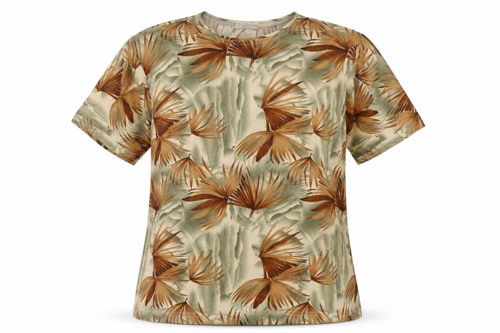 dian dian  Womens Brown Floral  Basic T-Shirt Size L