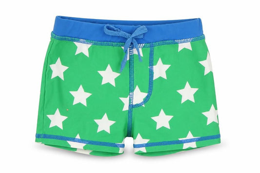 Front view of F&F boys’ green capri trousers, size 12-18, months - swimming short