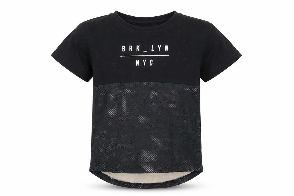 brk lyn Boys Black   Basic T-Shirt Size 6-7 Years