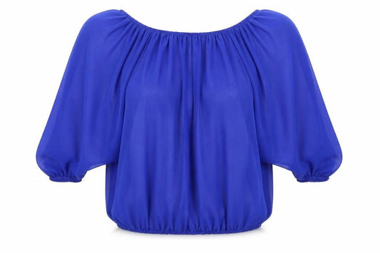 Front view of ASOS women’s blue basic blouse, size UK 8
