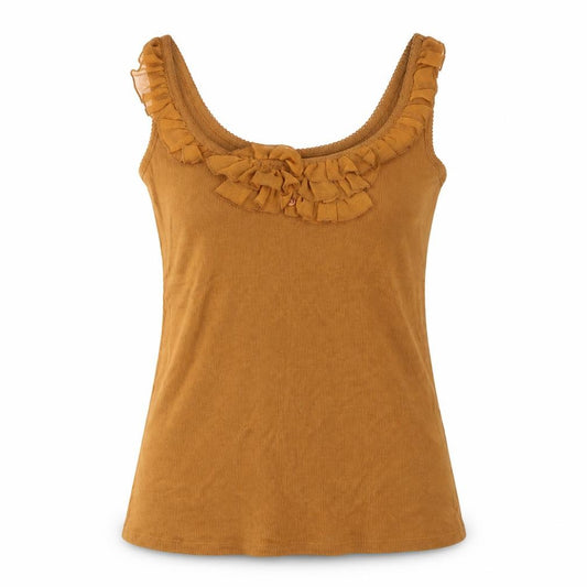 Front view of Atmosphere women’s orange basic blouse, size UK 14