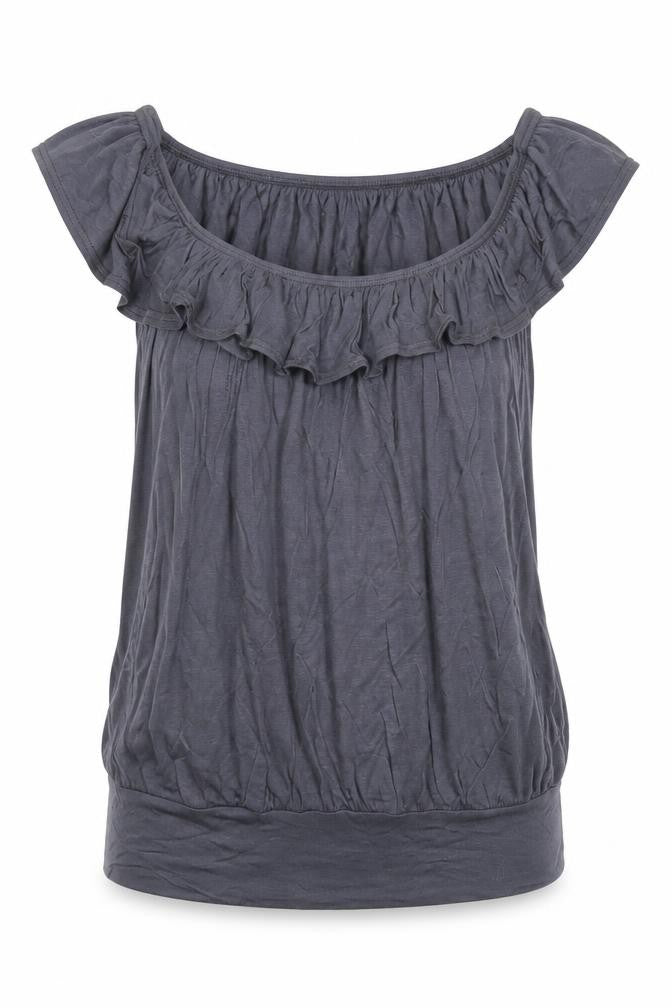 b sharp Womens Grey   Basic Blouse Size M