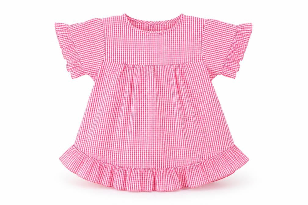 csrafted Girls Red Check  Basic Button-Up Size 5-6 Years