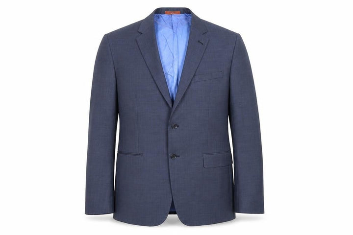 COMMUTER SUITS Mens Blue Herringbone Jacket Suit Size 44